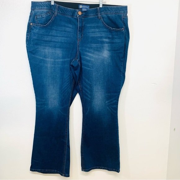 Democracy Jeans Woman 24W Flare  AB Solution Stretch Blue Fade Casual Western - Picture 1 of 10